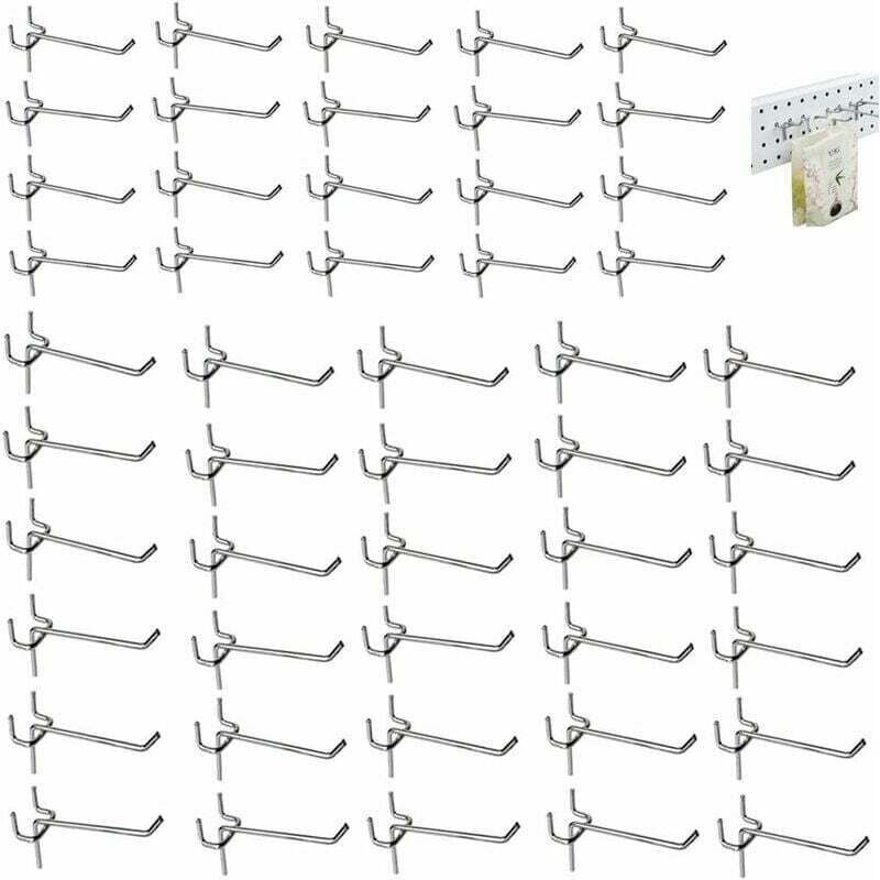 50 Stück Pegboard-Wandhaken, Einzelhaken Pegboard-Wand, Pegboard-Haken, perforierter Wandzubehörhaken, für Pegboard-Türw...