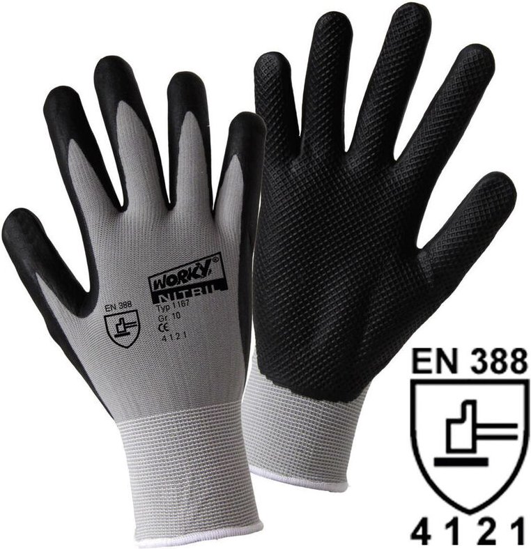 Leipold Doehle 1167-11 NITRIL GRID Nylon Arbeitshandschuh Größe (Handschuhe): 11, XXL EN 388 CAT I