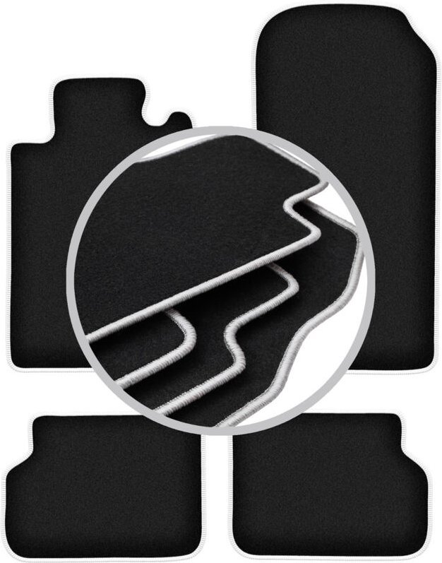 CARLUX-SILVER Autofußmatten für: Mercedes CL W140 Coupé (1991-1998)