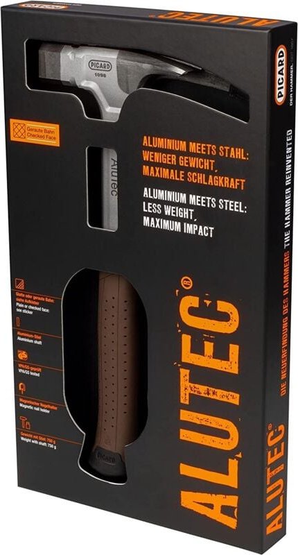 Latthammer AluTec® ähnl.DIN 7239 Kopf-G.450g m.Magnet geraut 2-Komponentenstiel