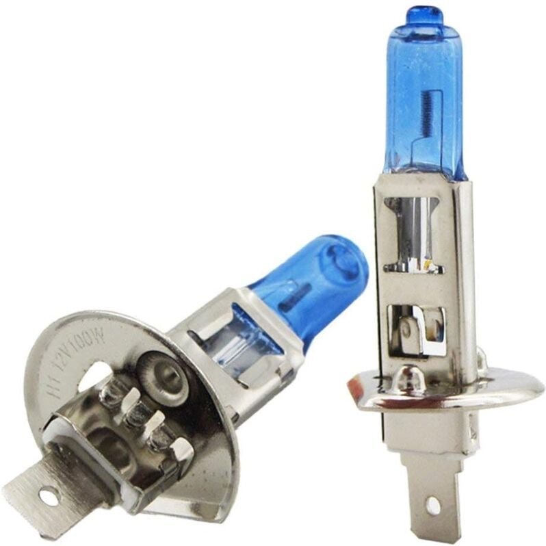 Aougo - 2 Stück H1 100 w Halogenlicht, hellweiß, Auto-Scheinwerferlampen, 12 v, 6000 k, Kfz-Scheinwerfer, Lenklampe, Bre...