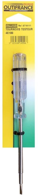 Prüfschraubendreher mit flacher Klinge - 4 x 100 Outifrance