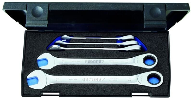 2297434 Knarren-Ring-Maulschlüssel-Satz 5teilig Schlüsselweite (Metrisch) 8 - 19 mm - Gedore