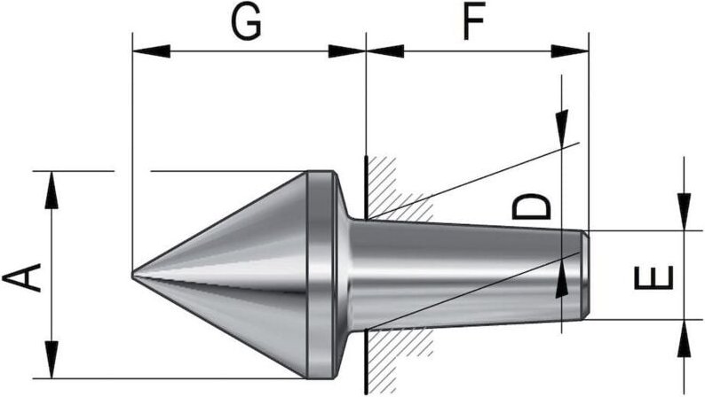 Röhm Auswechselbare Einsätze für mitlaufende Zentrierspitzen, Größe 104, 60° - 070728