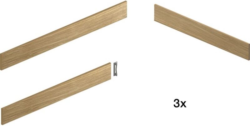 Relingsatz-Set, Zierleisten passend zu Einhängetablar 600 kb Pleno-Maxi Plus, Eiche natur 9-teilig - Peka