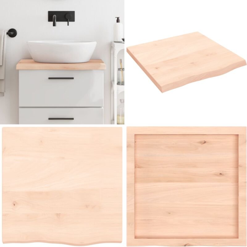 Waschtischplatte 60x60x(2-4) cm Massivholz Unbehandelt - Massiver Eichentisch - Eiche Platte - Badrenovierung - Waschtis...