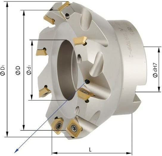 Aufsteck-Planfräser D63mm Z6 für SEMT09T3 Format