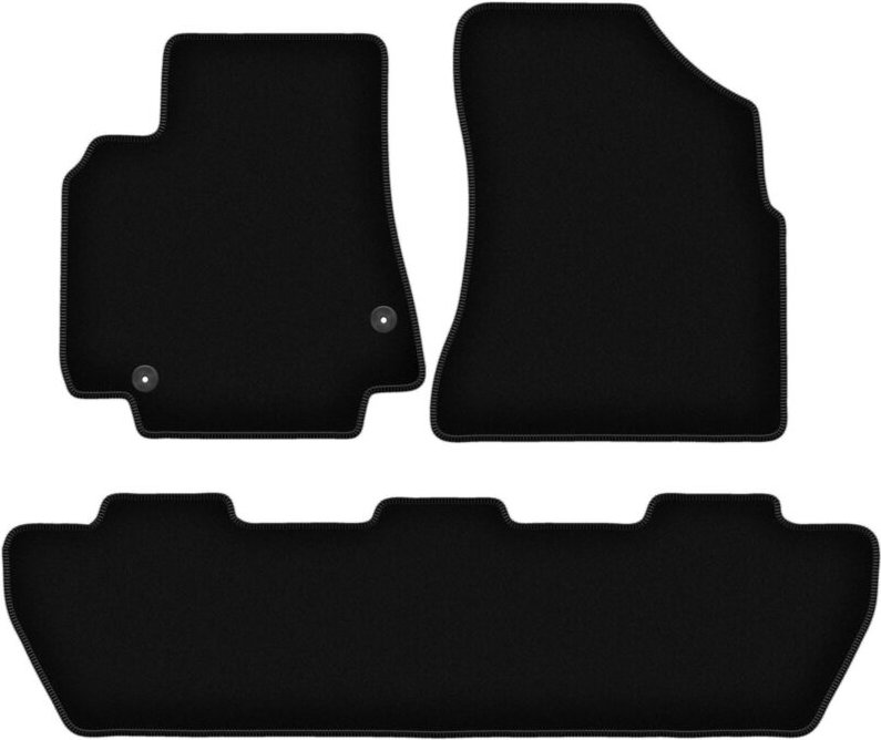 BASIC schwarze Veloursmatten für: Peugeot Partner II Kombivan, Tepee, 5-Sitzer (2008-2018)
