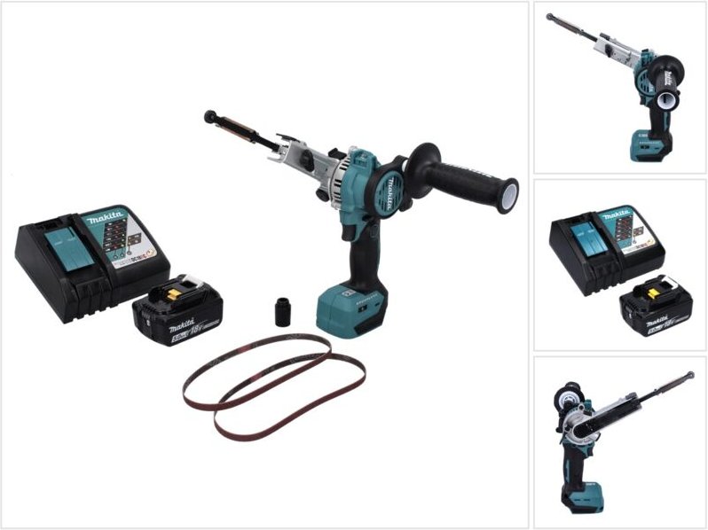 Makita - dbs 180 RT1 Akku Bandfeile 18 v 9 x 533 mm Brushless + 1x Akku 5,0 Ah + Ladegerät