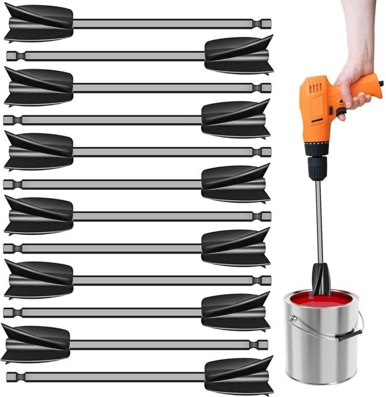 Mumu - 12-teiliger Epoxid-Farbrührer, wiederverwendbarer Epoxid-Mischbohrer und Harz-Mischpaddel, Epoxidharz-Mischpaddel...