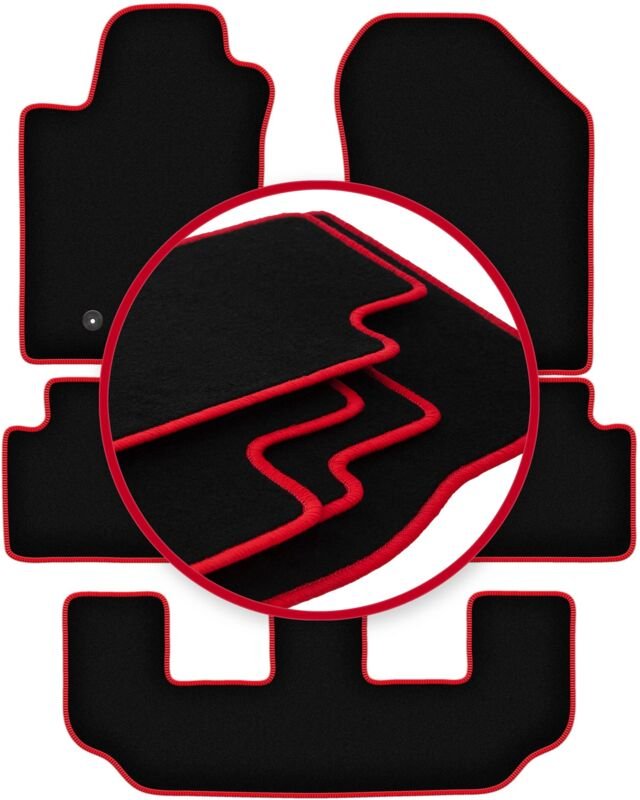 CARLUX-RED Auto-Fußmatten für: Toyota Corolla Verso II 7-Sitzer (2004-2009)