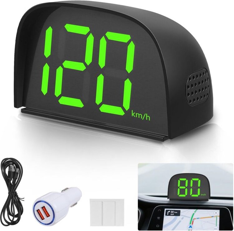 Digitaler Tachometer fürs Auto, Head-Up-Display fürs Auto, intelligenter GPS-HUD-Tachometer, USB-Plug-and-Play, großes L...