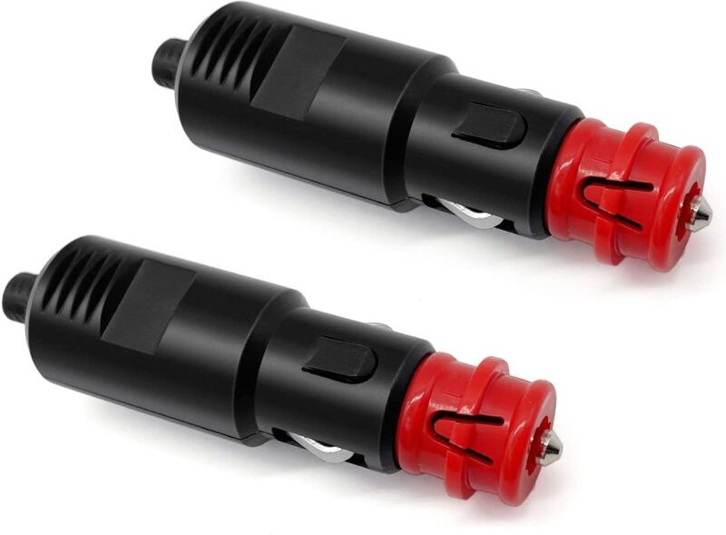2 Stück 12 V/24 v Zigarettenanzünder-Buchse, Universalstecker mit 8 a Sicherung, Zigarettenanzünder-Stecker, Stecker für...