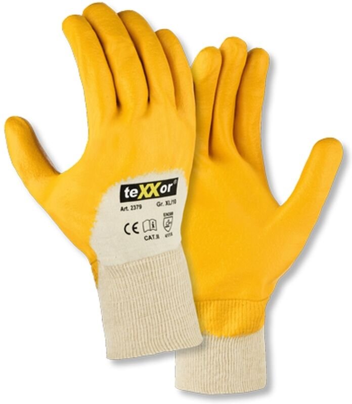 teXXor® topline Nitril-Handschuhe STRICKBUND, Gelb