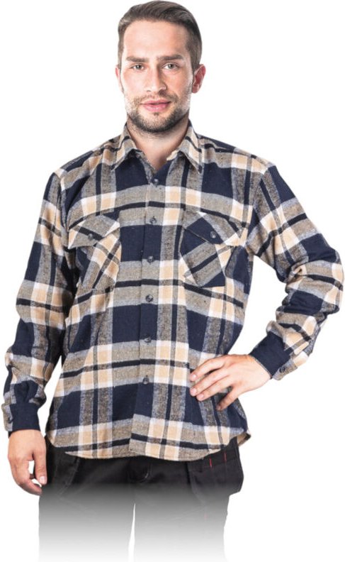 Herbst/Winter Flanellhemd für Herren Blau/Gelb XXXL