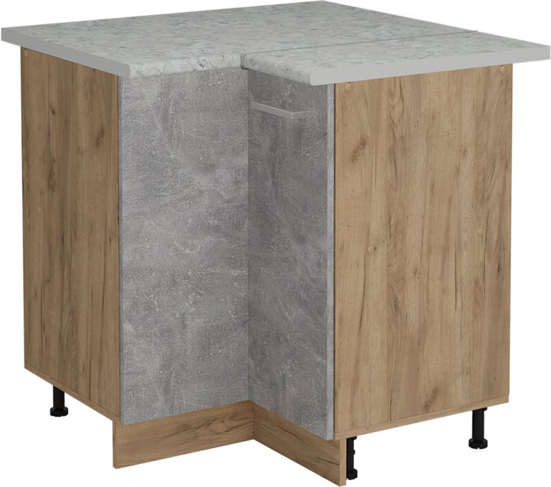 Eckunterschrank R-Line, Beton, 75.6 cm AP Marmor, Vicco