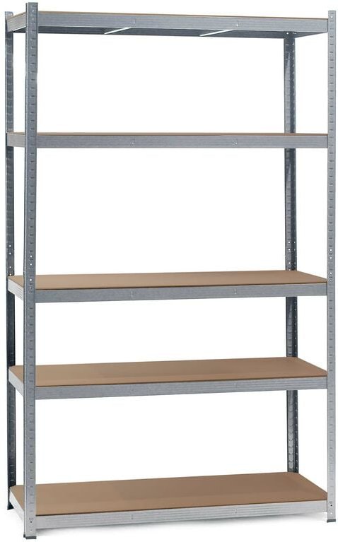 Schwerlastregal 120x50x204cm, 200kg/Ablage, Steckregal verzinkt aus Stahl, Lastenregal mit 5 Ablagen, Werkstattregal - W...