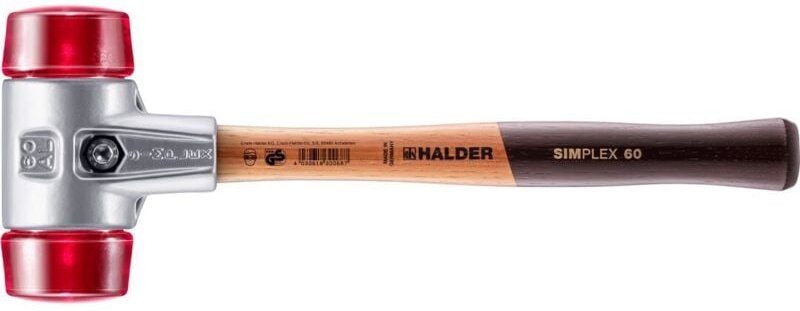 SIMPLEX-Schonhammer, Plastik mit Aluminiumgehäuse und hochwertigem Holzstiel D=60 mm 3106.060