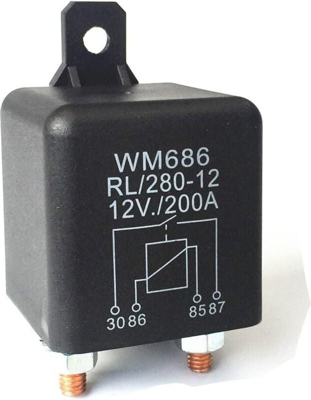 DC 12V Relais Batterie Trennrelais 12V/200A Spitzenlast für Pkw LKW Kfz (12V/200A)