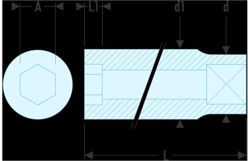 R.5/16 Steckschluessel 1/4'' 6-Kant 5/16 - Facom