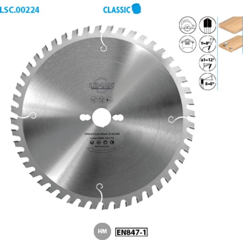 Baustoffkreissägeblatt Classic ø 230 mit 30 mm Bohrung, 2,8/1,8 mm Dicke, 34 Zähne