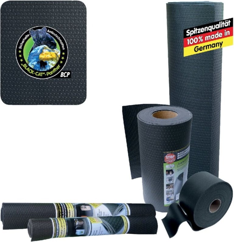 FP - Antirutsch-Matte Rollenware 1,00x4m black cat Panther