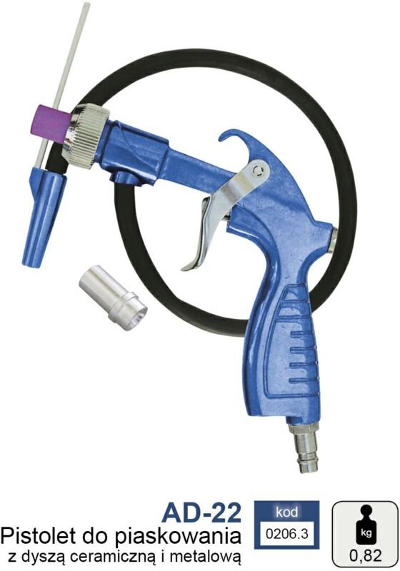Adler AD-22 Strahlpistole de Sand mit Keramikdüse zur Reinigung und Vorbereitung de Oberflächen, hohe Haltbarkeit, Präzi...