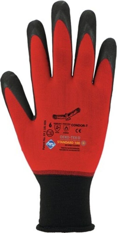 CONDOR-T/8 Handschuhe Condor Größe 8 rot/schwarz 98% Polyamid / 2% Elasta - Asatex
