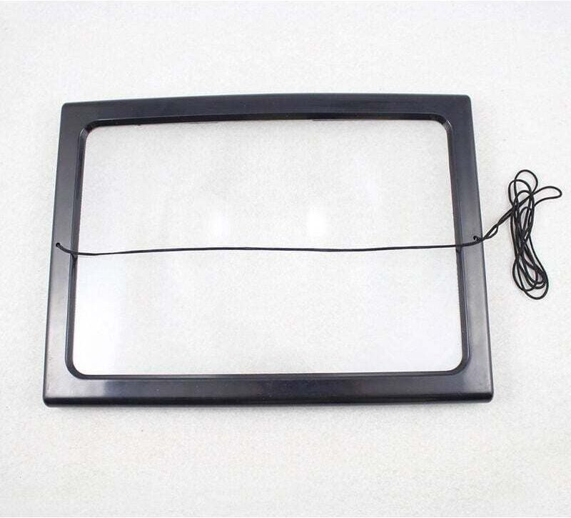 A4-Leselupe für die ganze Seite, Vergrößerungsglas mit 4 LED-Lampen, 3-fache Vergrößerungslinse