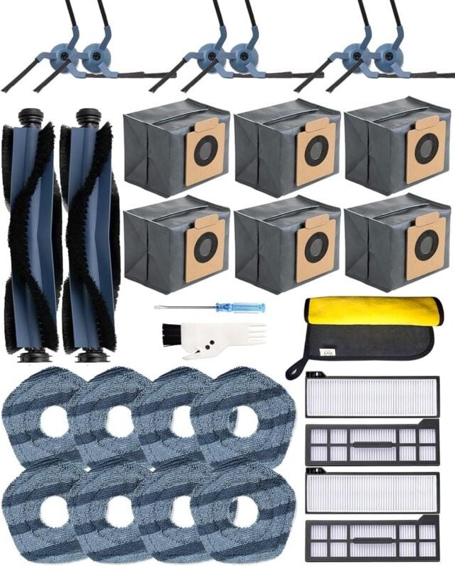 29 Ersatzzubehör für den Roboterstaubsauger Eufy X10 Pro Omni, 2 Hauptbürsten, 6 Seitenbürsten, 4 HEPA-Filter, 6 Staubsa...