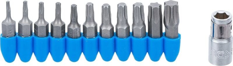 Bit-Satz Antrieb Außensechskant 6,3 mm (1/4") Abtrieb T-Profil (für Torx) 11-tlg.