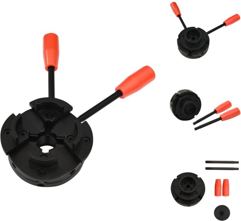 Schraubzwingen & -stöcke - Living 4-Backen-Drechselfutter mit M33 Aufnahme Stahl 100 mm