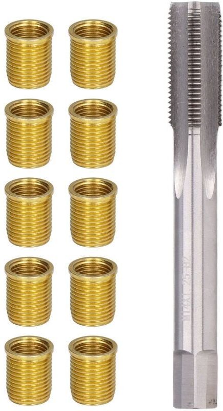 Werkzeuge zur Reparatur von Zündkerzengewinden, M12x1,25 Metalleinsätze für Benzinmotoren und M14x1,25 Gewindebohrer-Kit