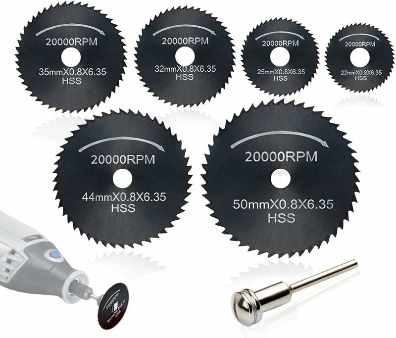 Petites Ecrevisses - 7 Stück Sägeblatt Kreissägeblatt Set für Dremel mit 1/8 Zoll Schaft Kreissägeblätter Trennscheiben ...