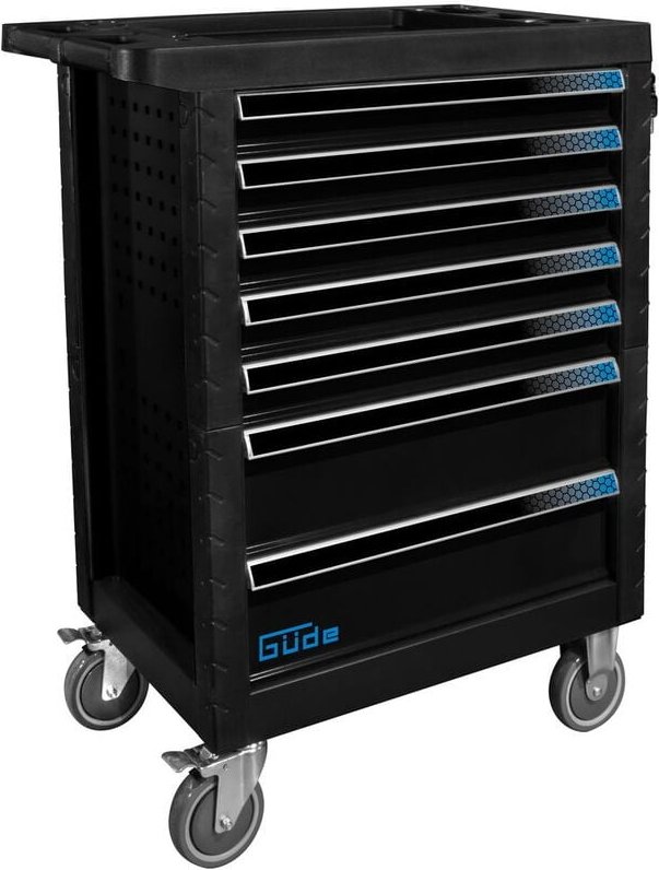 Güde - Werkzeugwagen Werkstattwagen GW7 Black Line 165-tlg. bestückt Rollwagen