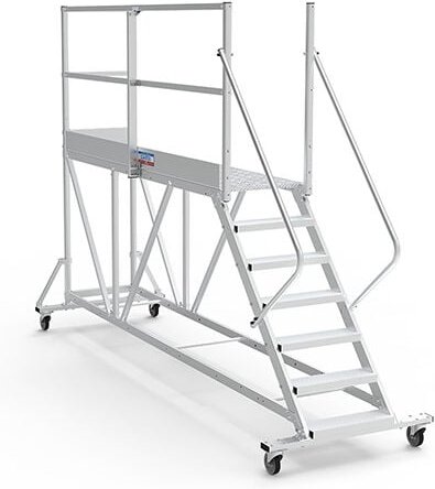 Mobile Plattform mit Geländer links und hinten - Maximale Arbeitshöhe 3.60m - PTF2508G-RS