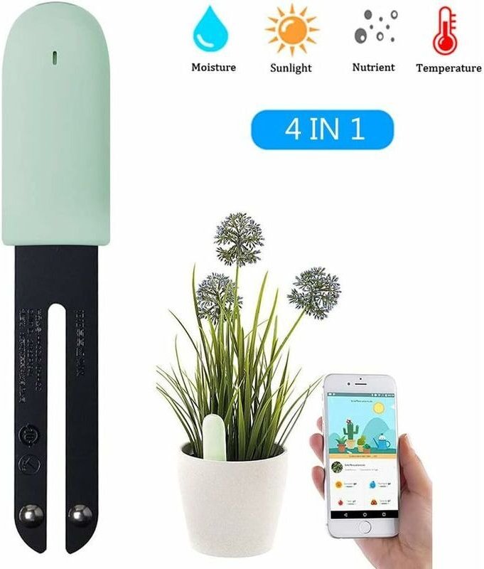 Feuchtigkeitsdetektor, Pflanzensensor, Blumenpflegetester, intelligenter Pflanzenmonitor, 4-in-1-Bluetooth-Pflanzensenso...