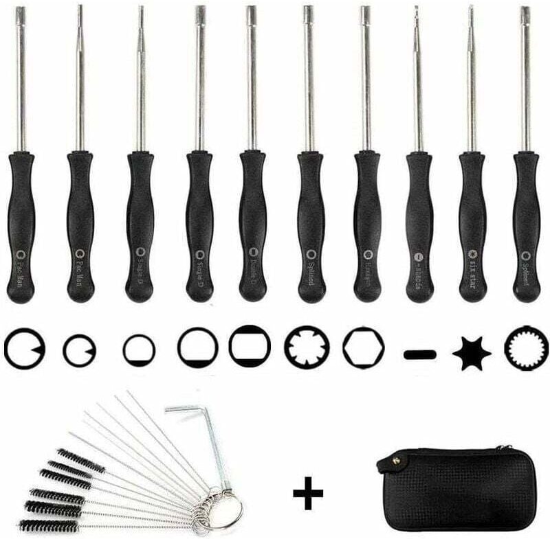 10-teiliges Vergaser-Schraubendreher-Set + EVA-Tasche + Reinigungsbürste, Vergaser-Einstellwerkzeug-Set, Vergaser-Schrau...