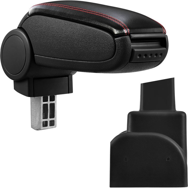 Pro.tec - Mittelarmlehne Opel Zafira mit Staufach Kunstleder Schwarz mit roten Nähten