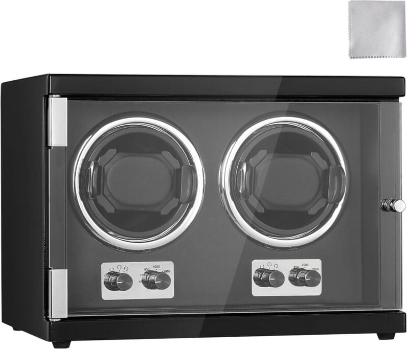 Mophorn - Dual-Uhrenbeweger für Herren- und Damen-Automatikuhren, 2 superleise japanische Mabuchi-Motoren, blaues LED-Li...