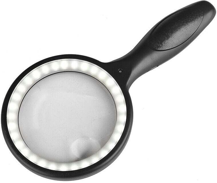Lupe, Leselupe 30-fach, 60-fach, Lupe mit 33 LED-Leuchten, LED-Lupe, Lupe auf Englisch – Mega-Leselupe, wiederaufladbare...