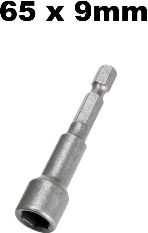 Stecknuss Steckschlüssel Schraubendreher Adapter Bit Aufsatz mit Magnet für Akkuschrauber, 65mm Länge, Sechskant – 9mm S...