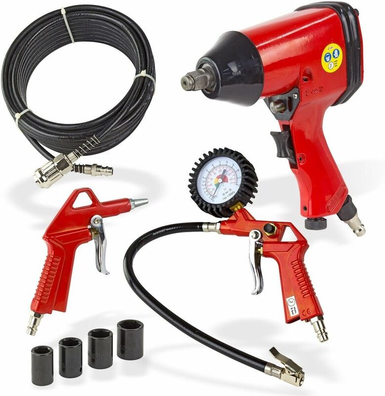 Auto pkw kfz Druckluft Schlagschrauber Druckluftschrauber Set 8tlg. Satz