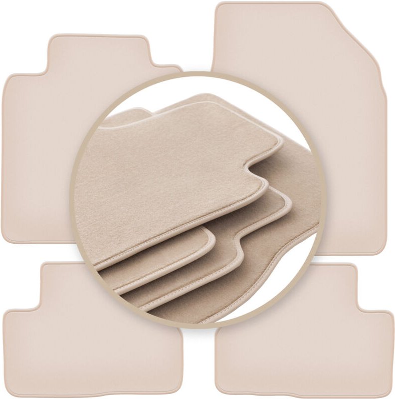 Beige PREMIUM-Matten für: Nissan Micra K12 Fließheck 2002-2010