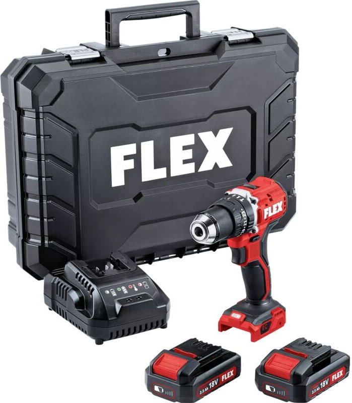 Flex Akku Schlagbohrschrauber PD 2G 18.0 EC LD/2.5 Set, 2x 2,5 Ah und Lader im Koffer