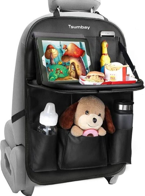 Thumbnail - ZVD - Tsumbay Car Organizer, Car Seat Back Protector, Waterproof Kick Mats with Dining Table, Multi-Pockets for Car Stor...