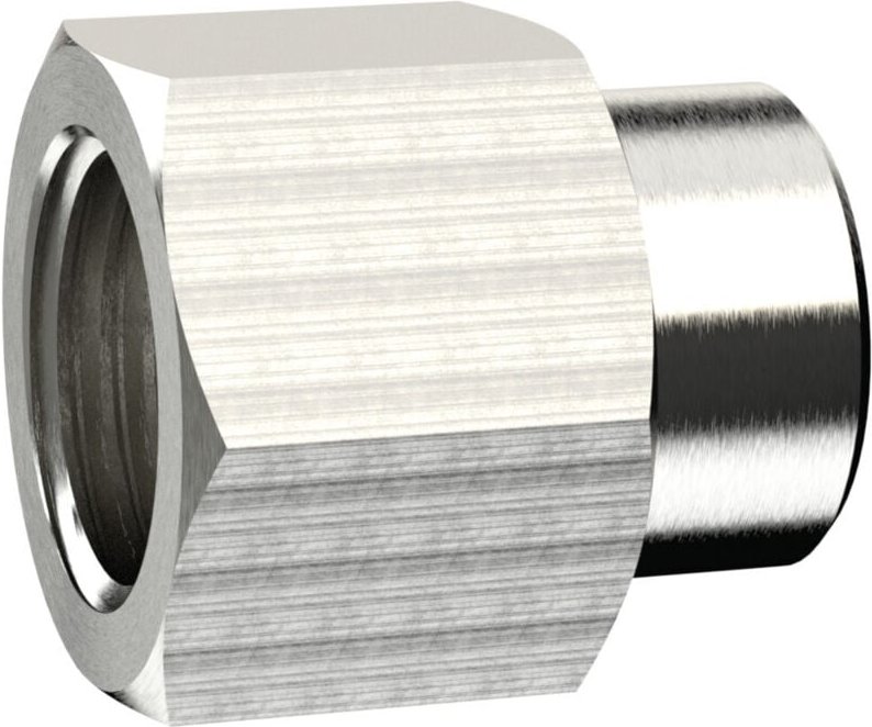 Muffe, reduzierend, g 1/4 i., g 1/2 i., sw 24, Messing vernickelt - Riegler