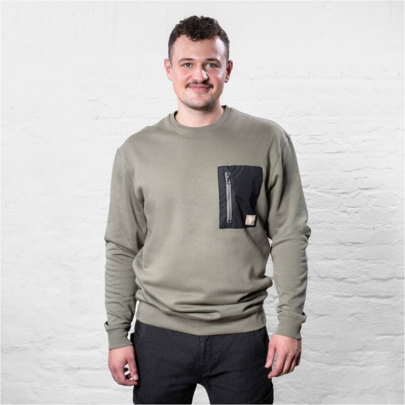 Heavy Crew Sweater duty organic cotton xl olive - Stier