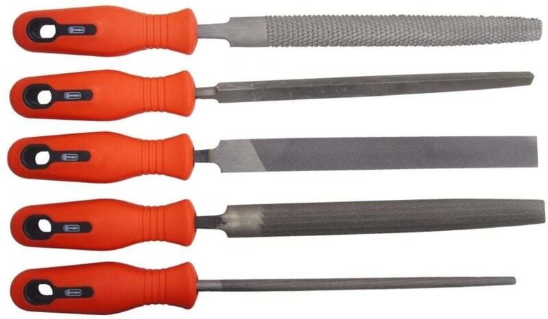 Madidef - Feilen Set Schlüsselfeilen 5 tlg. Nadelfeilen Kunststoffheft inkl. Tasche