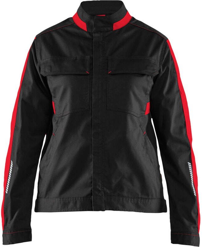 Arbeitsjacke Industrie Stretch Damen 4443 - Schwarz/Rot XS